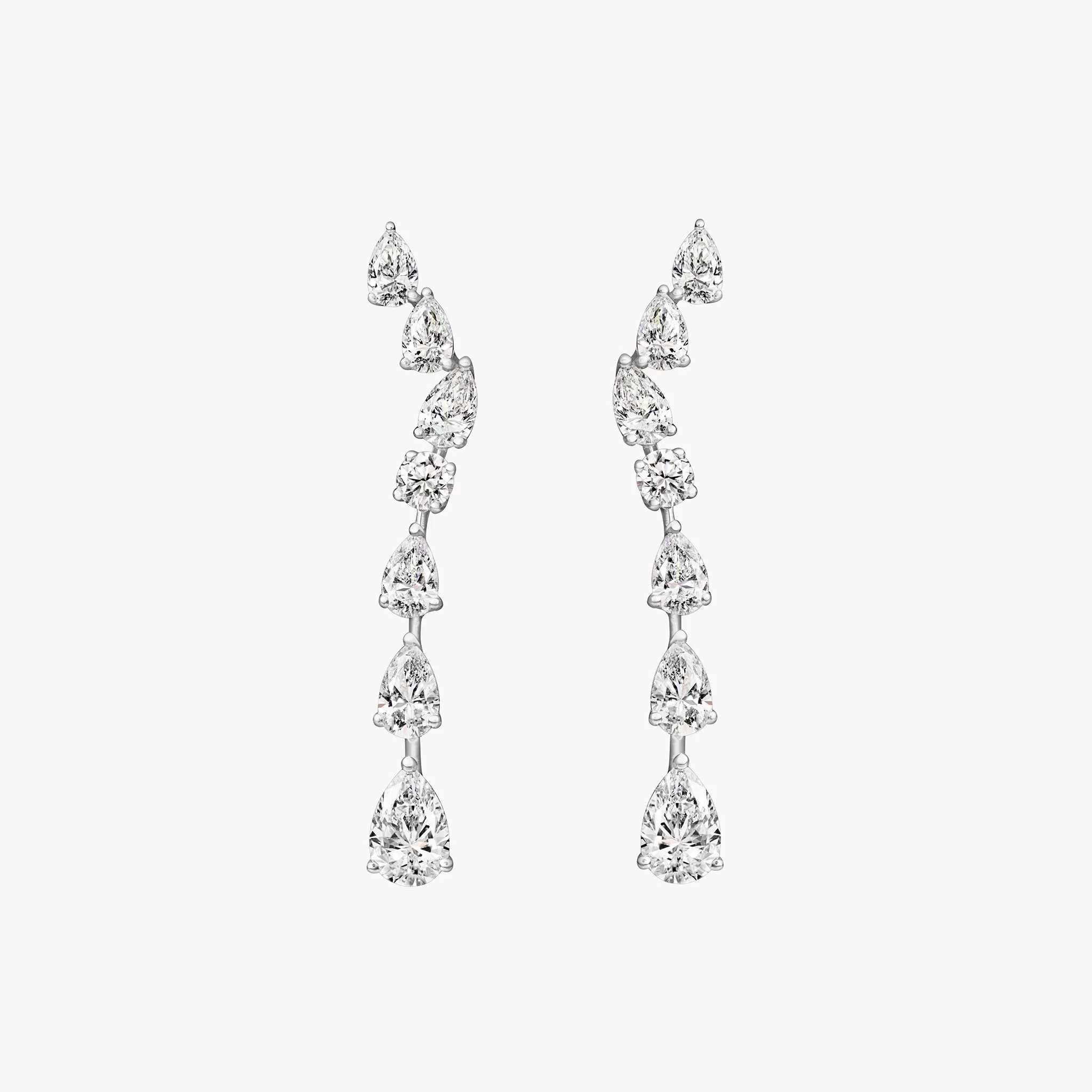 Wave Diamond Drop Earrings