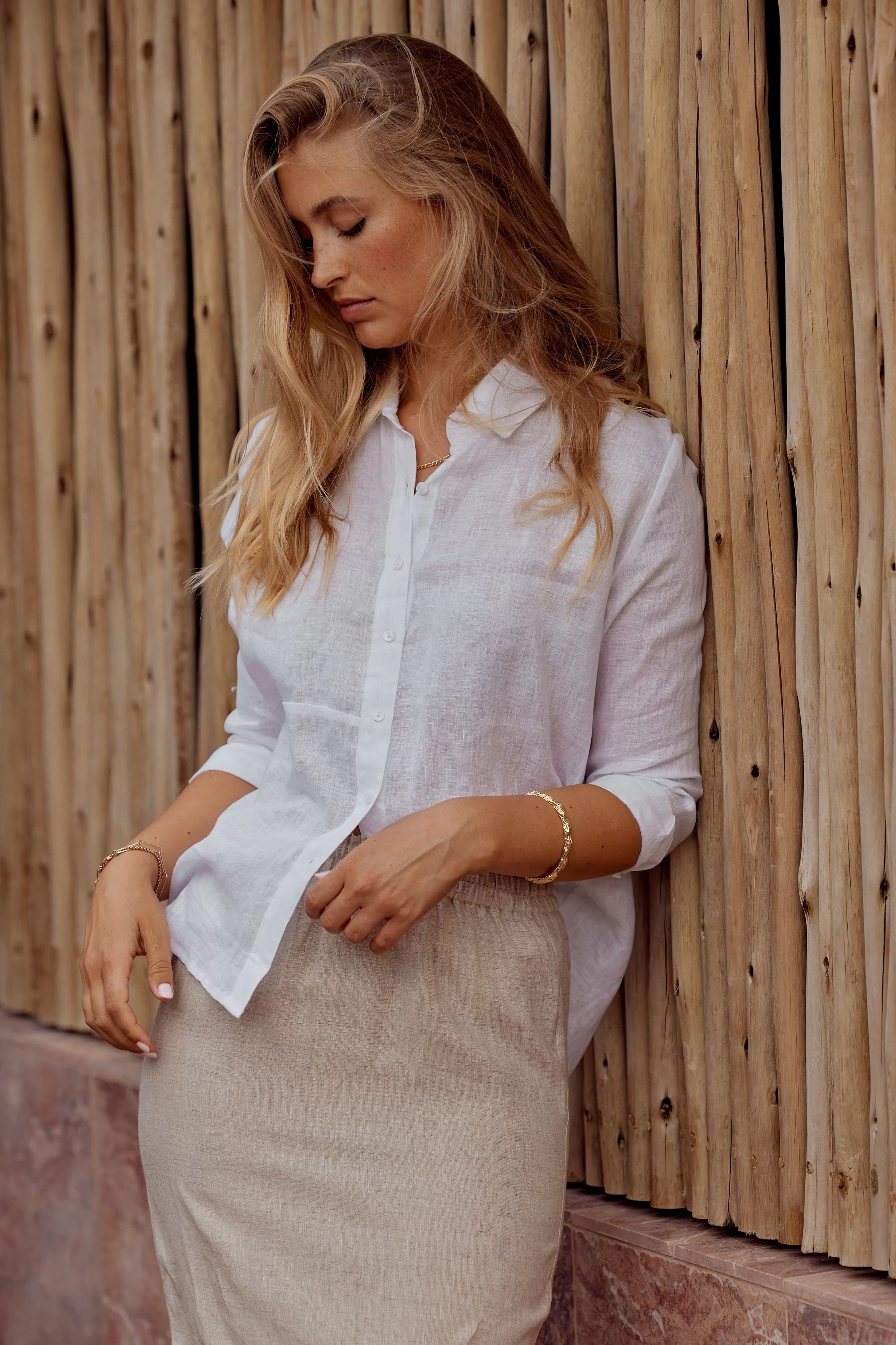 WESLEY LINEN SHIRT - WHITE