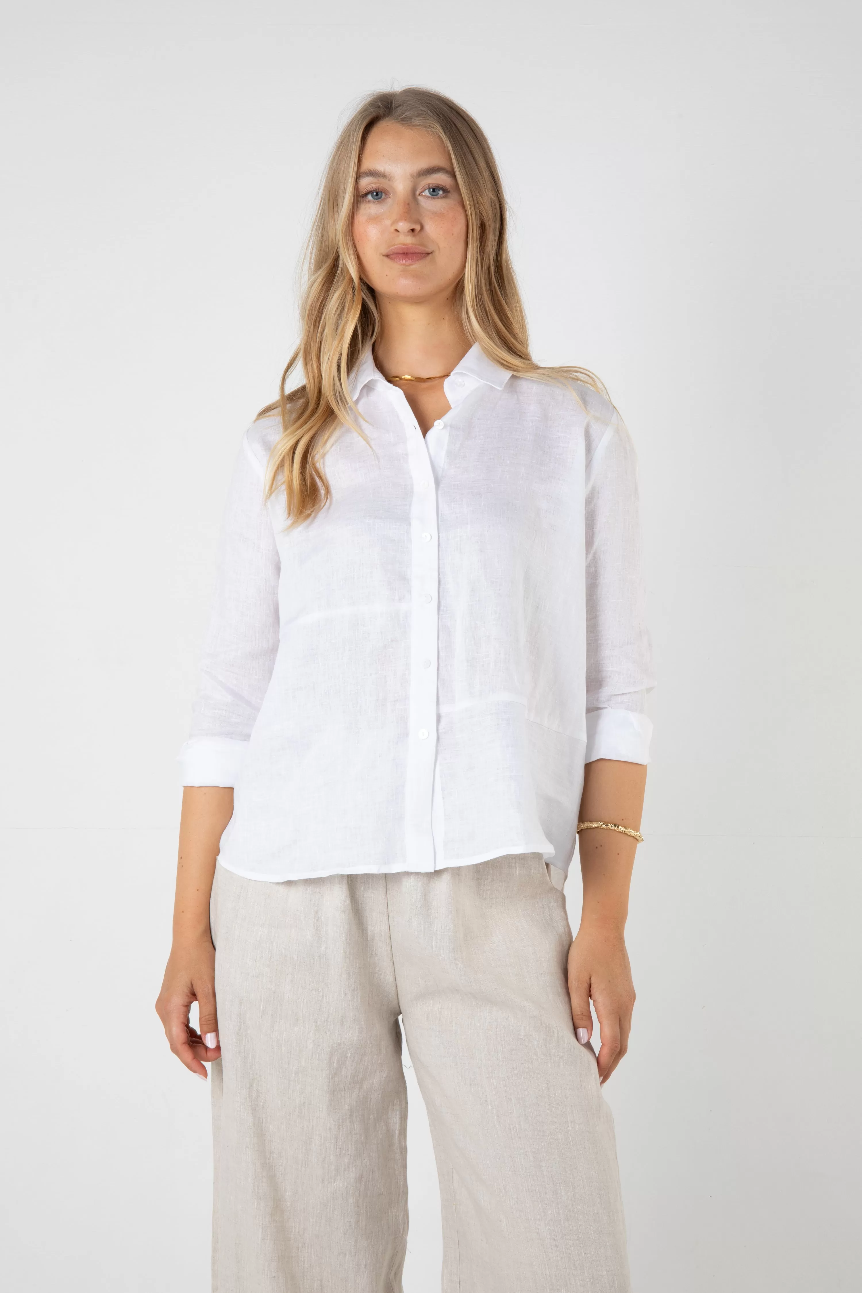 WESLEY LINEN SHIRT - WHITE