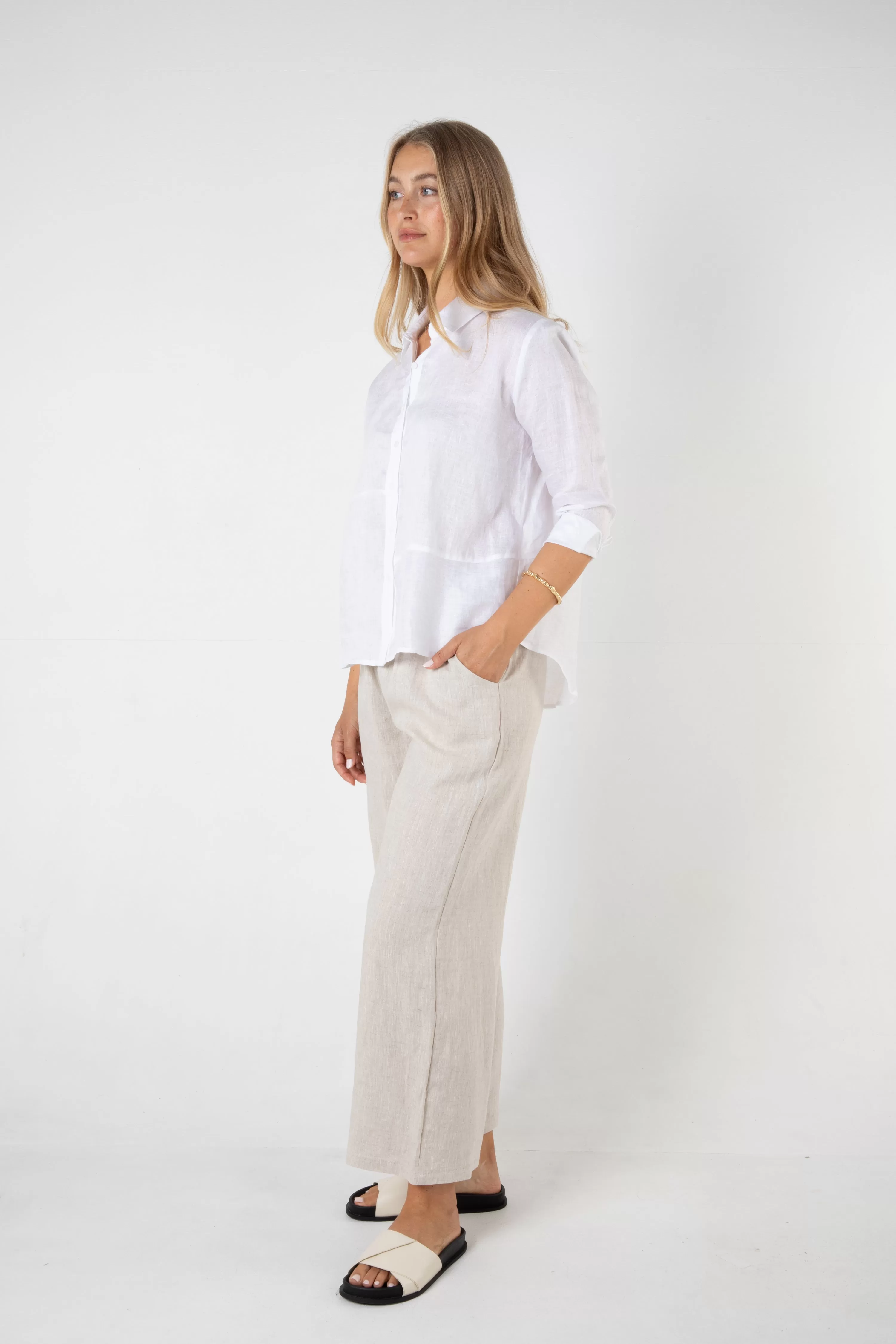 WESLEY LINEN SHIRT - WHITE