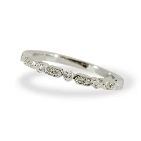 White Gold Diamond Sequence Ring