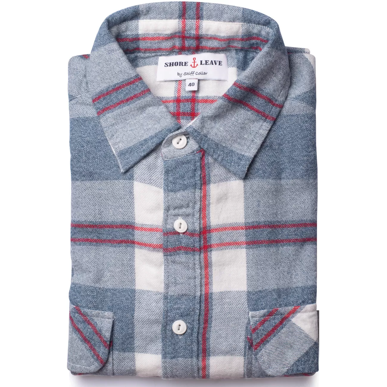 White Grey Check Enzyme Washed Shirt