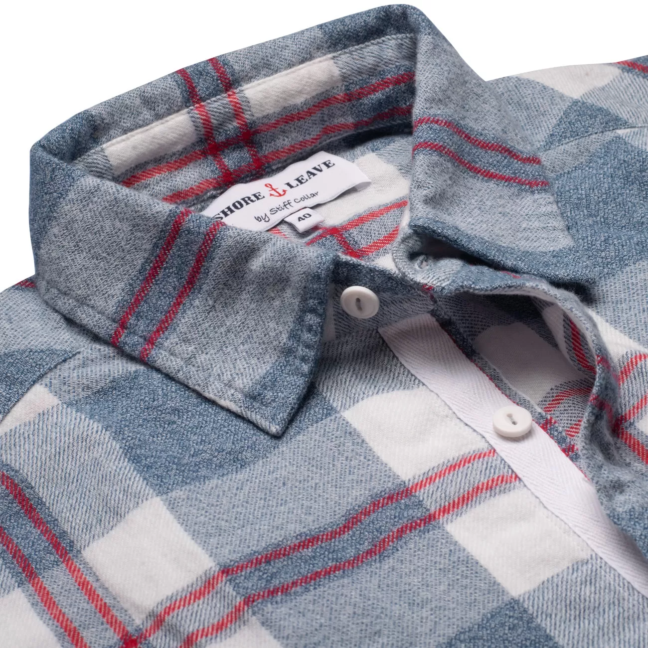 White Grey Check Enzyme Washed Shirt