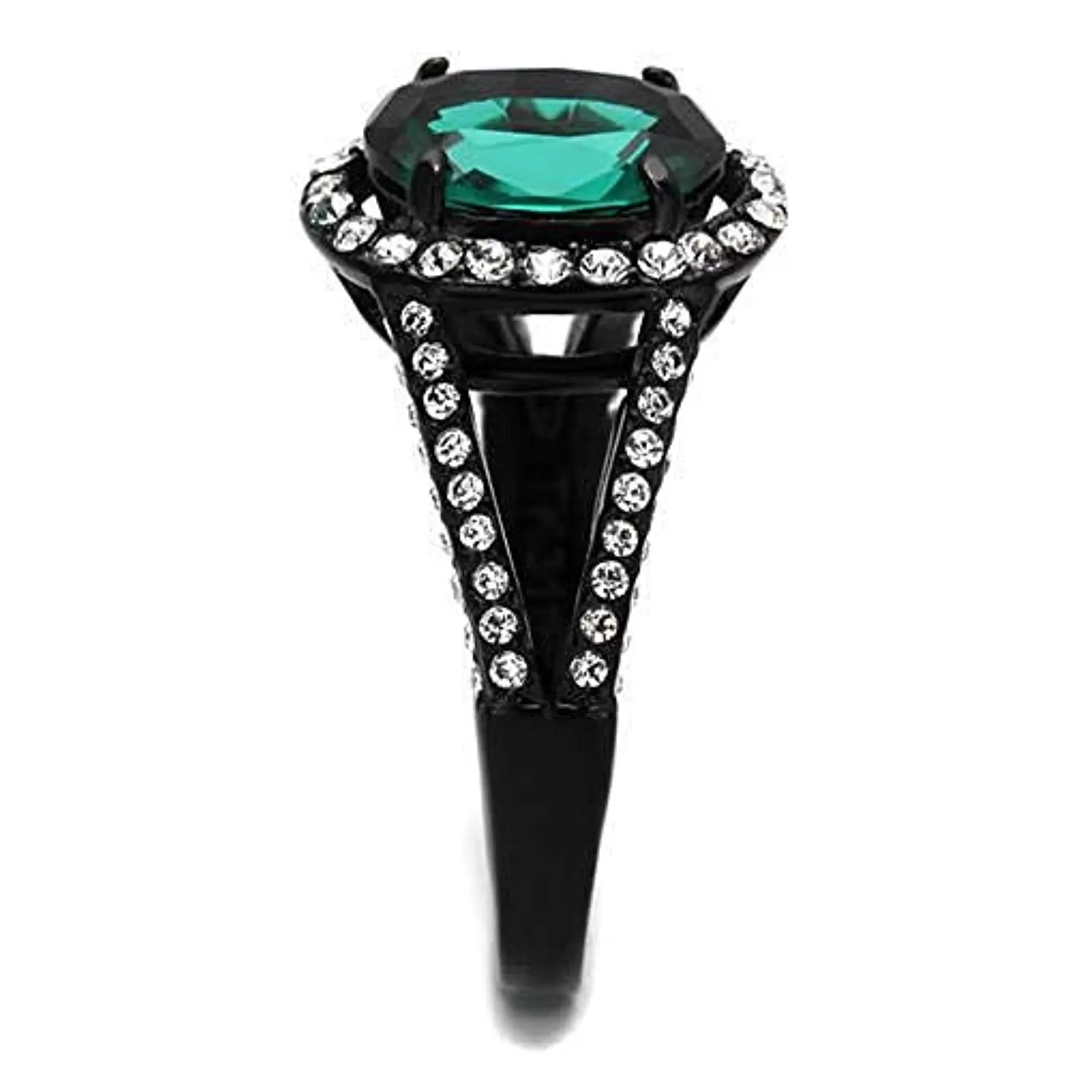 WildKlass Stainless Steel Ring IP Women Synthetic Blue Zircon