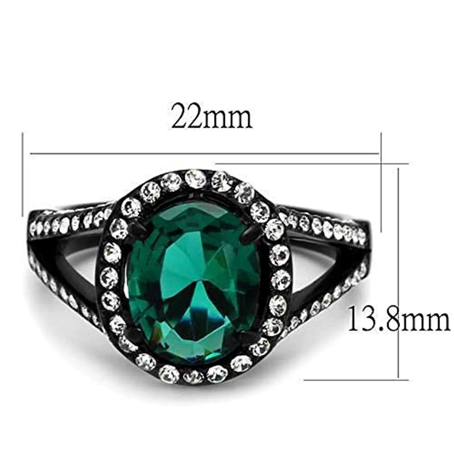 WildKlass Stainless Steel Ring IP Women Synthetic Blue Zircon