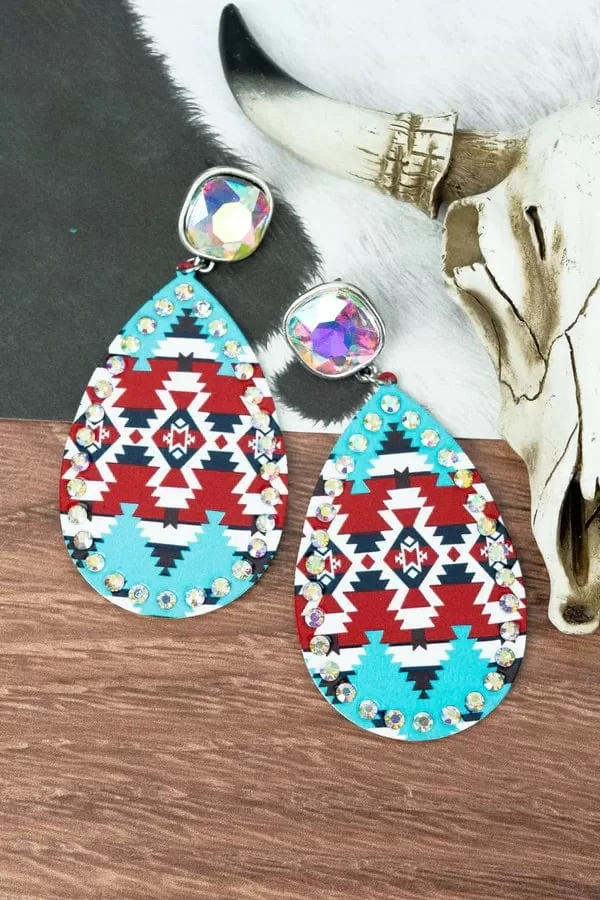 WOLFBACK RIDGE CRYSTAL TEARDROP EARRINGS