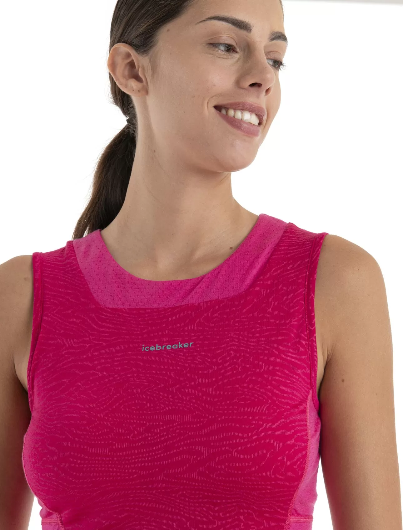 Womens Merino 125 ZoneKnit™ Cropped Bra-Tank IB Topo Lines