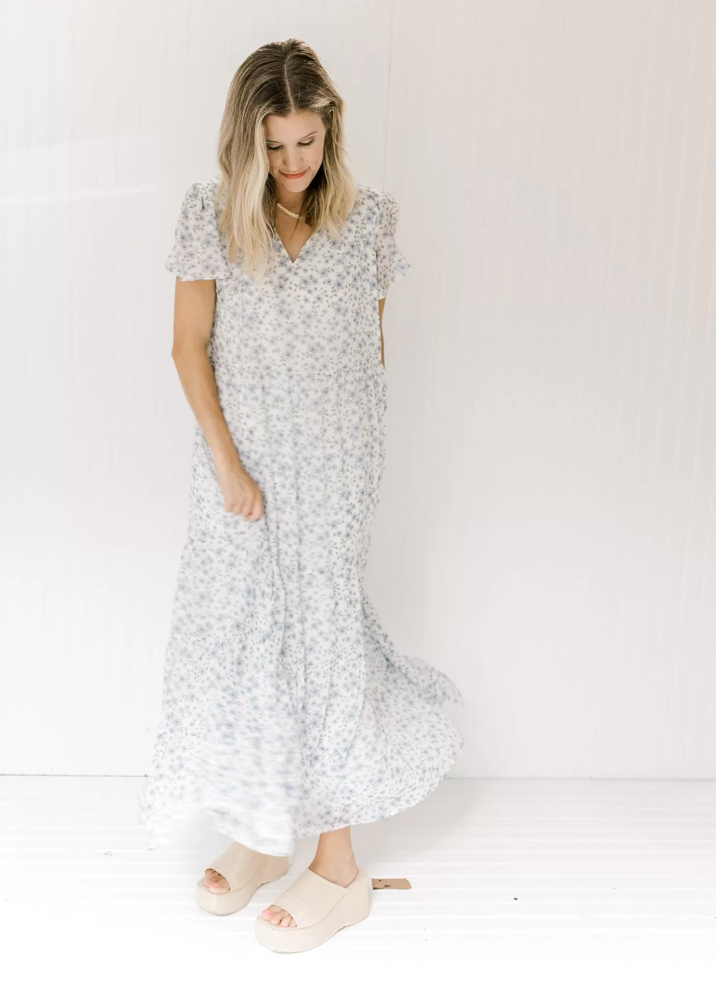 X Blue Shades Floral Maxi