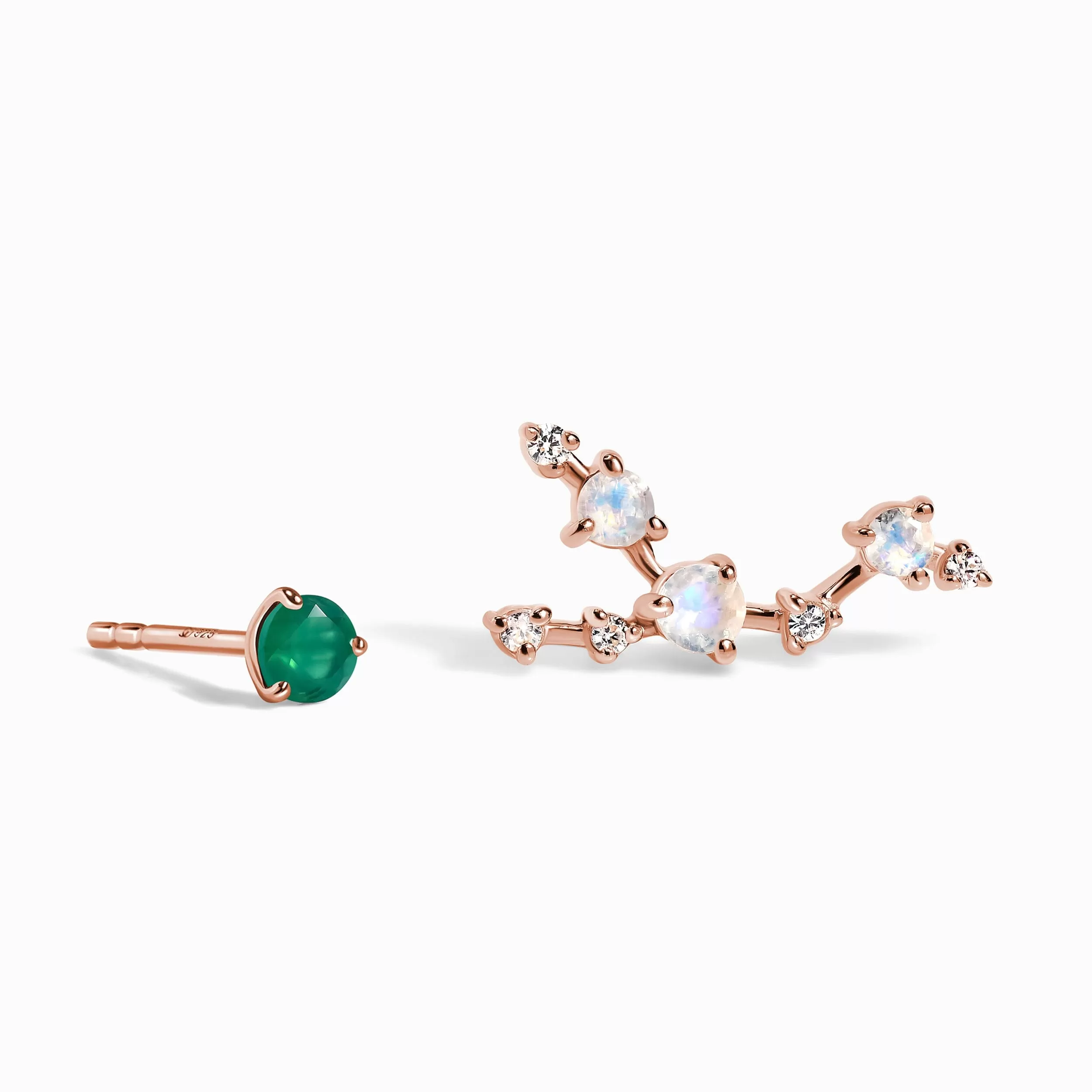 Zodiac Birthstone Studs - Taurus Green Onyx