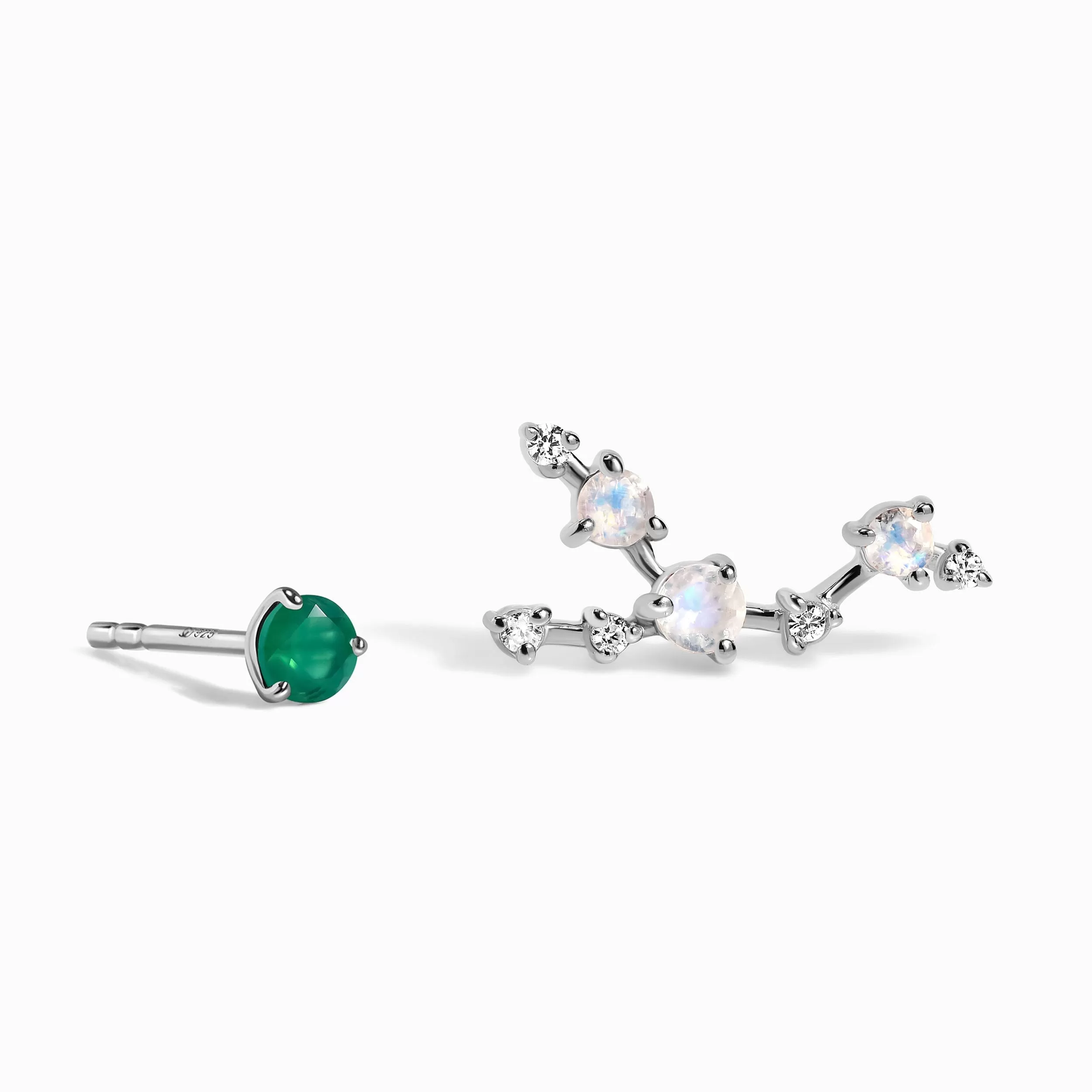 Zodiac Birthstone Studs - Taurus Green Onyx