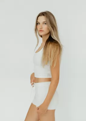 Éterne Drawstring Short in Cream